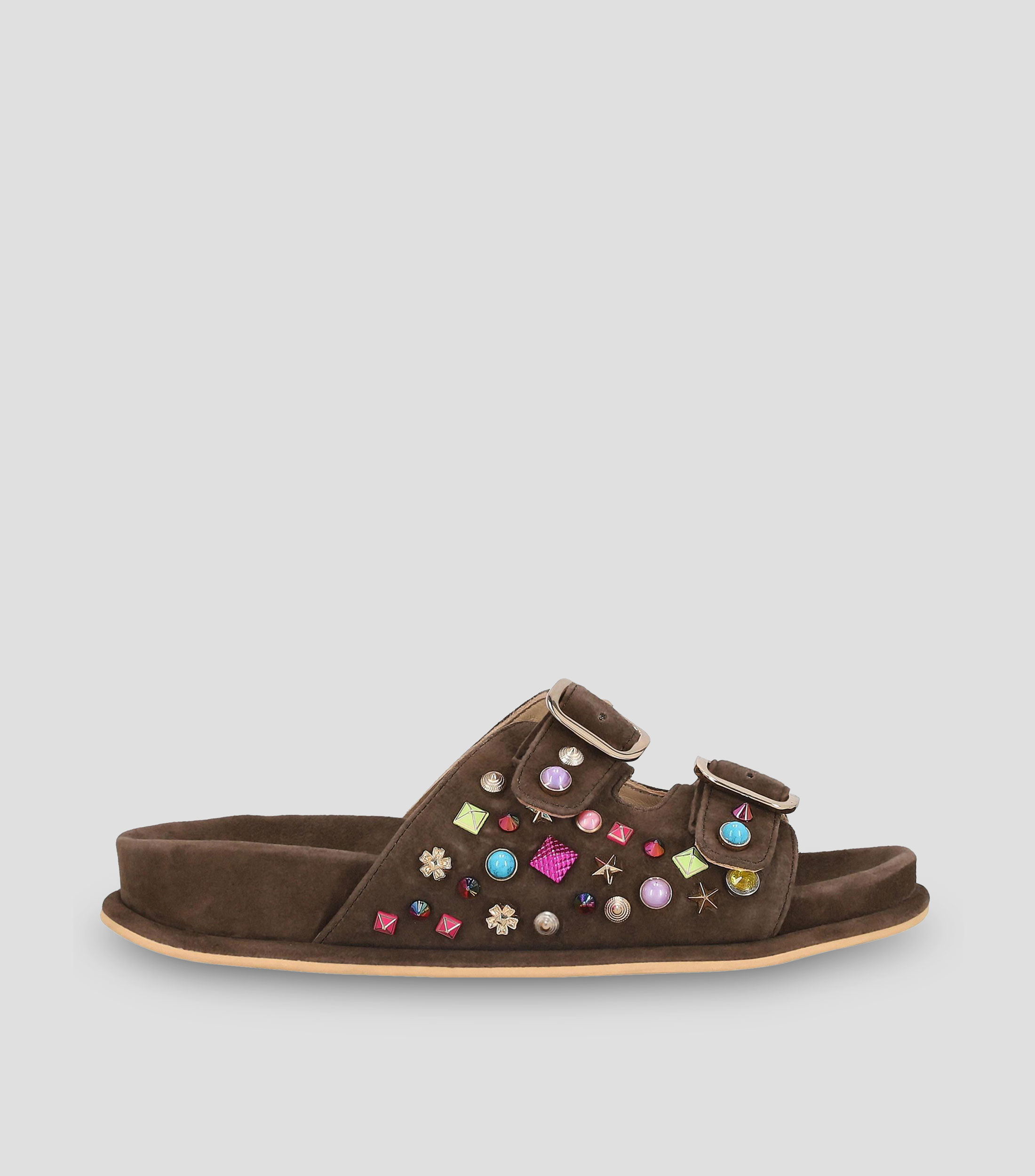 Sandalias planas en piel Mujer